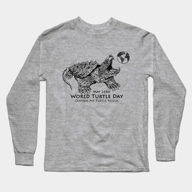 World Turtle Day - Snapping Turtle Long Sleeve T-Shirt by CMTR Store